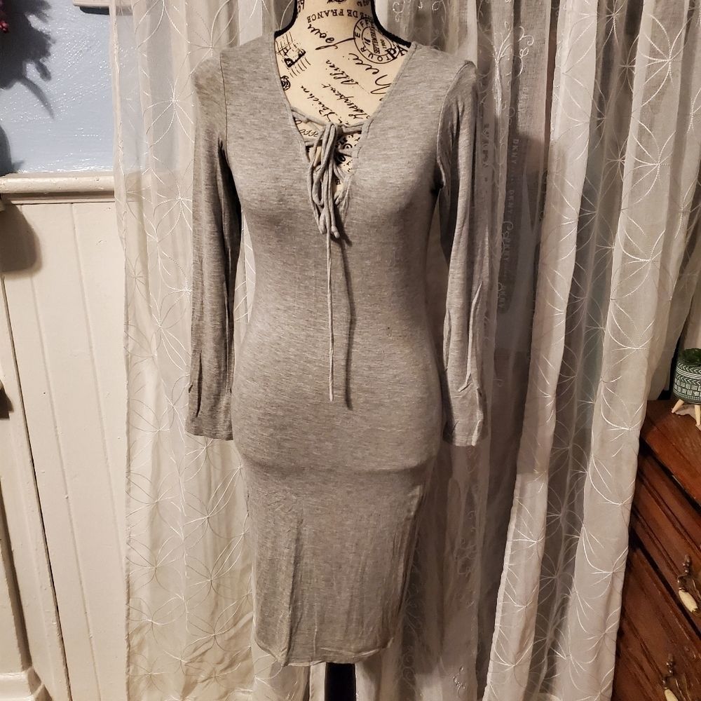 Velvet Torch gray bodycon dress sz lg